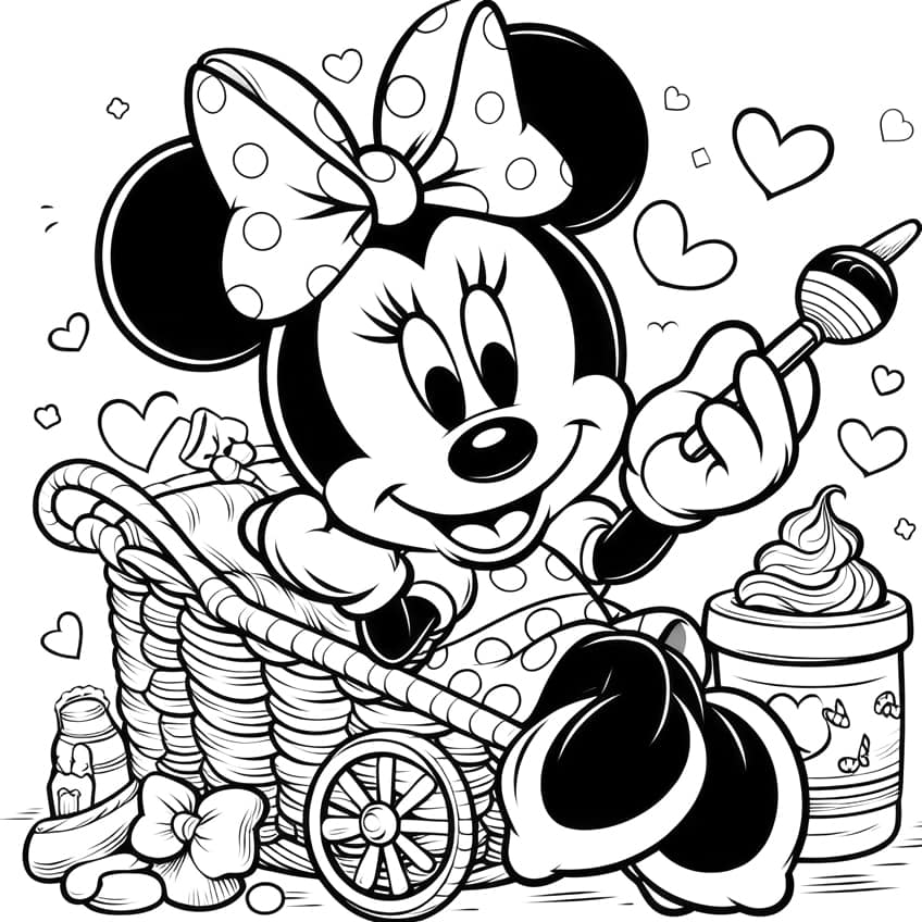 minnie mouse coloring page 16