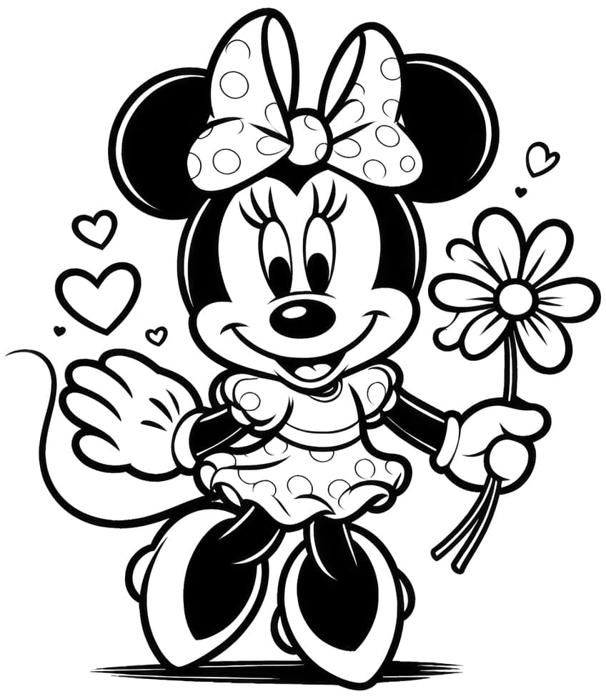 minnie mouse coloring page 17