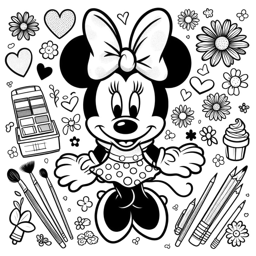 minnie mouse coloring page 18