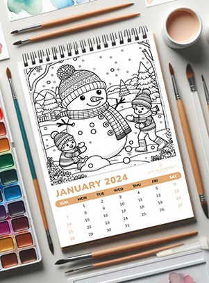 coloringpages calendar 2024