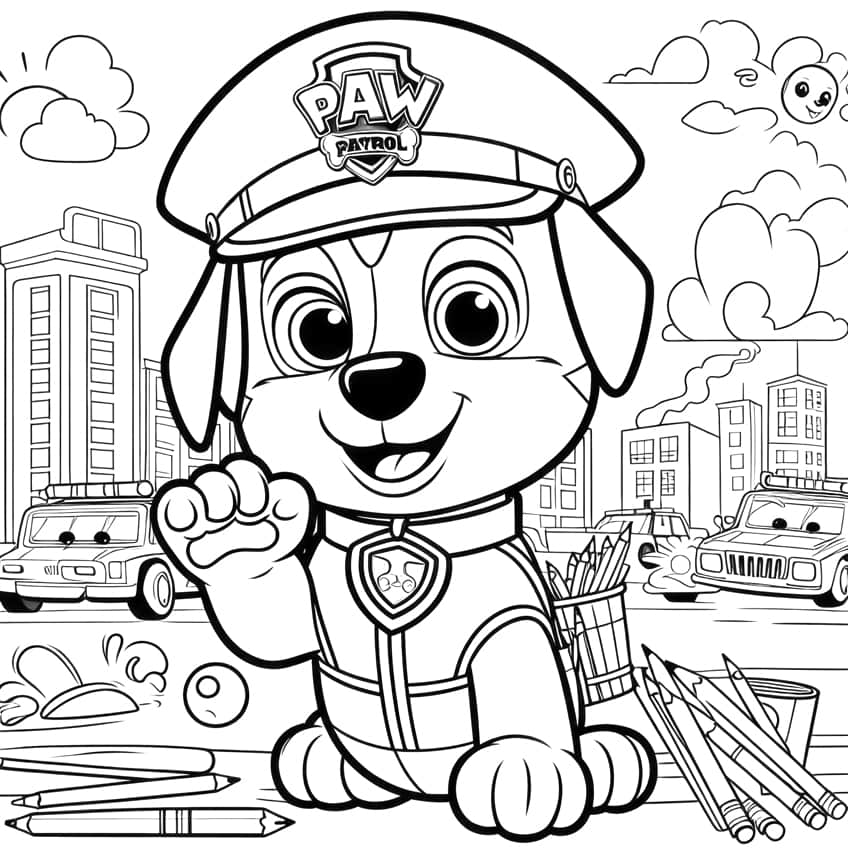paw patrol coloring page 07