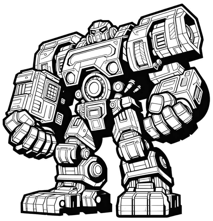 Robot coloring page 07