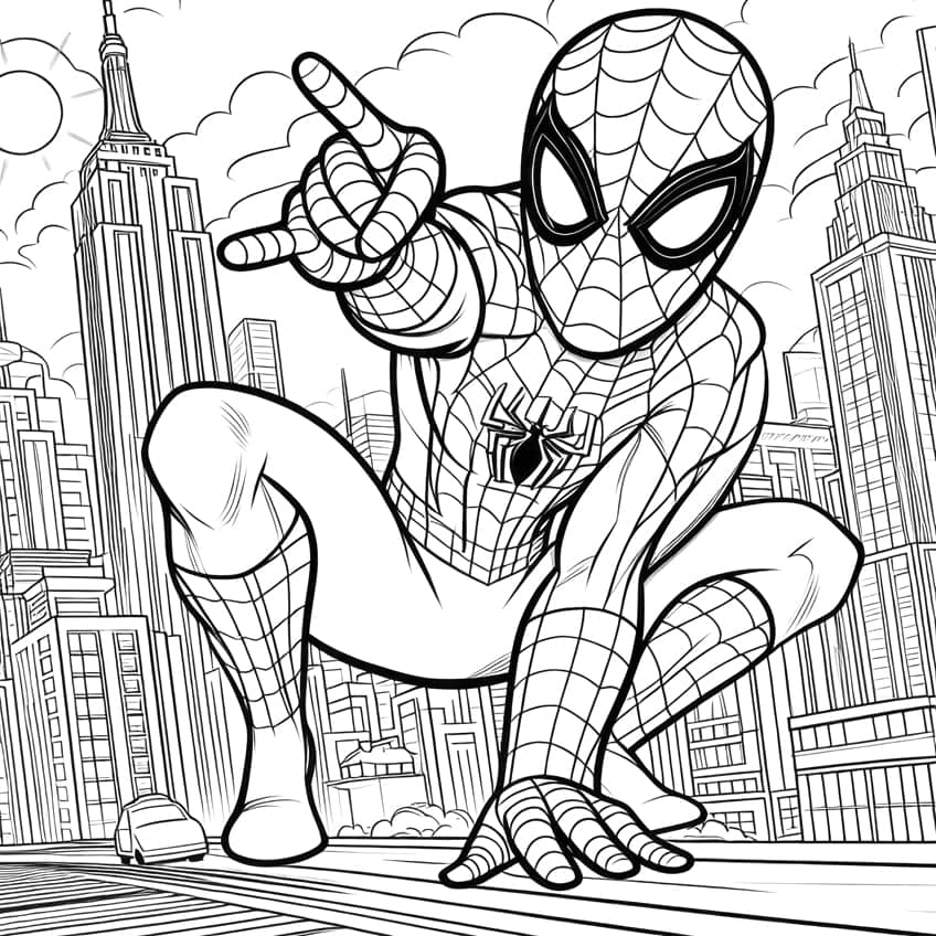 spiderman coloring page 13