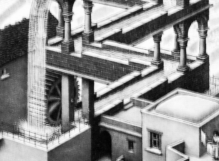 Waterfall by M.C.Escher Perception
