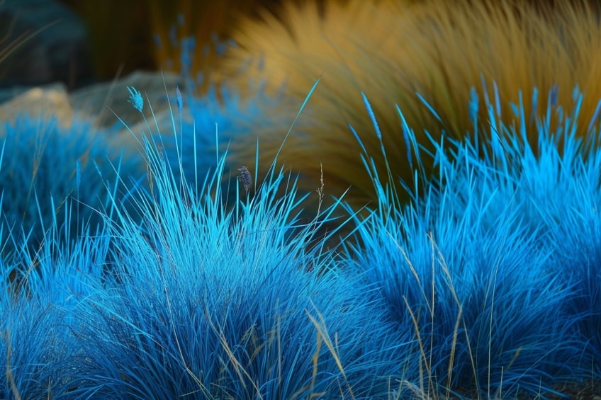 blue fescue in nature