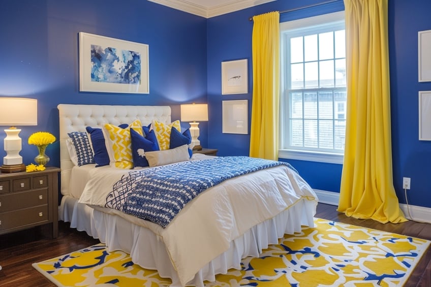 cobalt blue bedroom