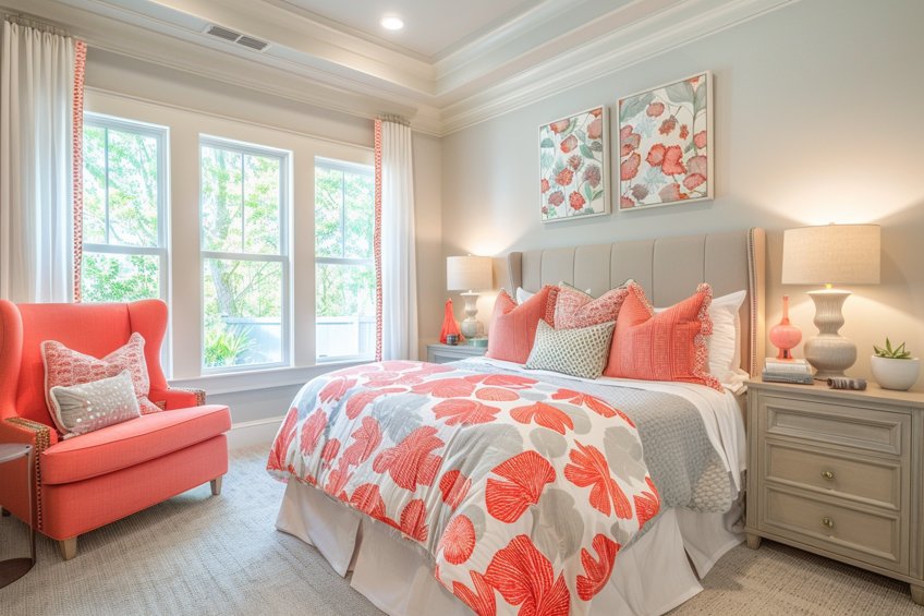 coral bedroom