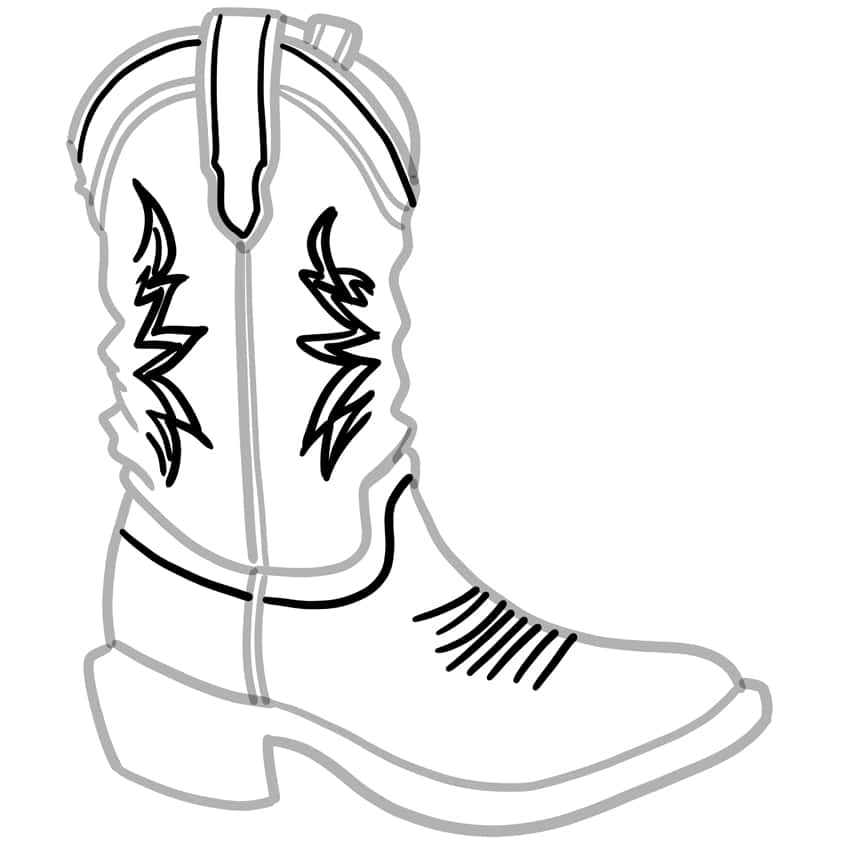 cowboy boot drawing 08