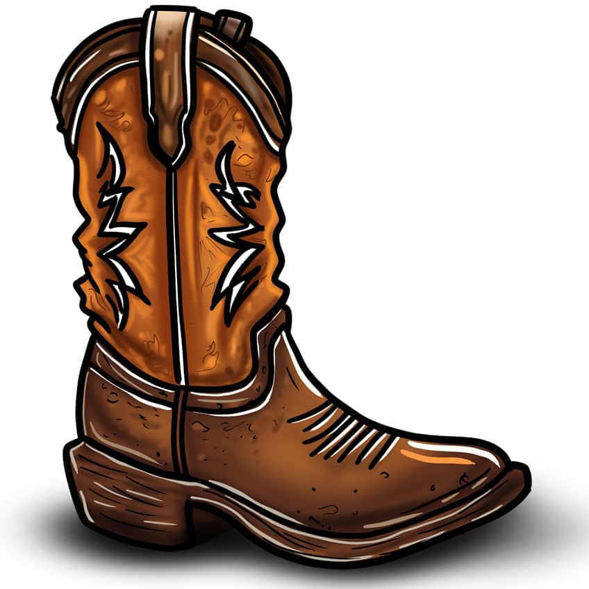 cowboy boot drawing 16