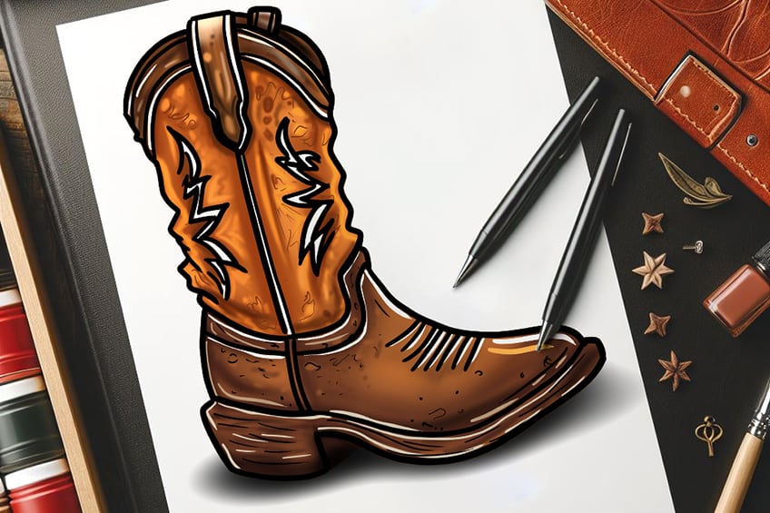 how to draw a cowboy boot