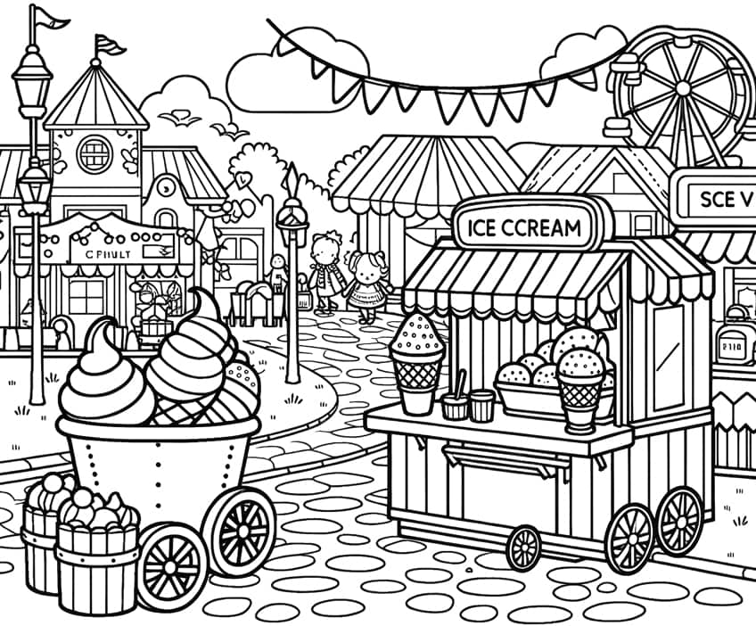 ice cream coloring page 02