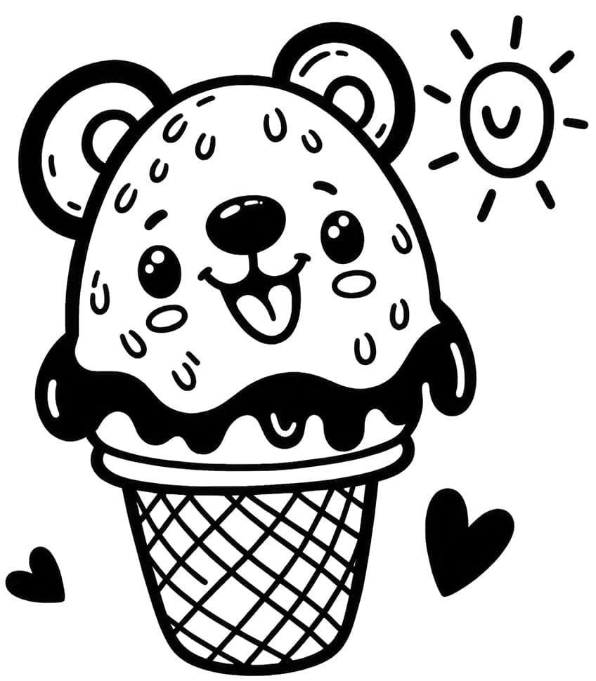 ice cream coloring page 03