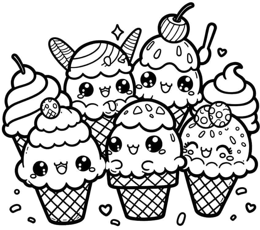 ice cream coloring page 11
