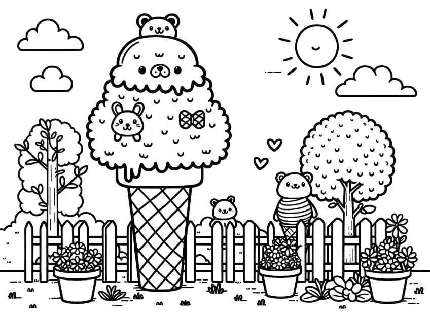 ice cream coloring page 14