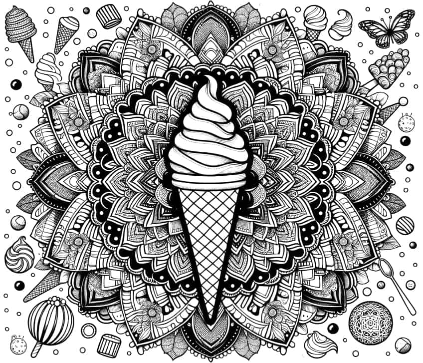 ice cream coloring page 17
