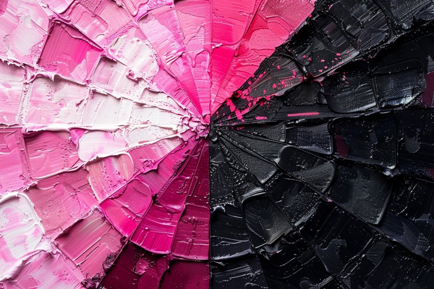 color mixing black and pink