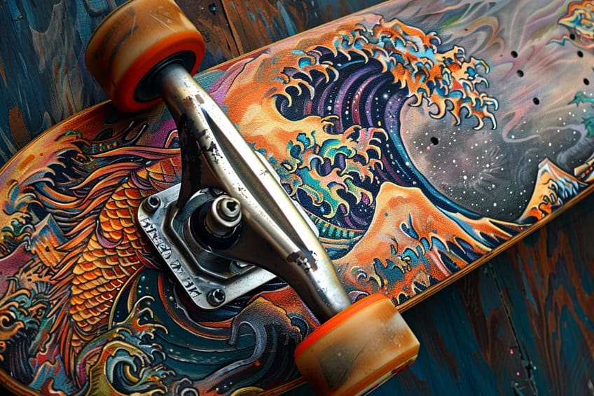 communal skateboard art