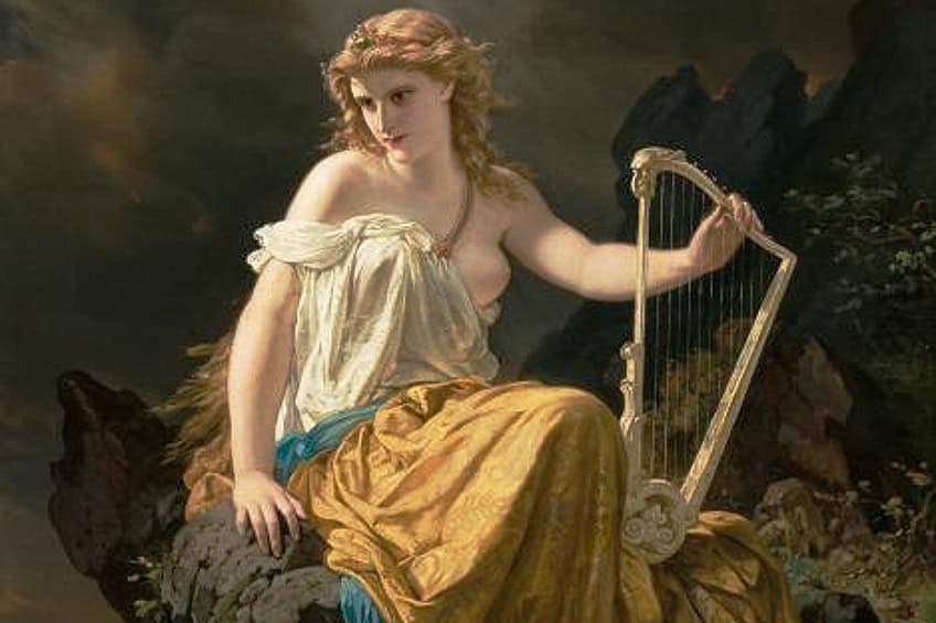muse with a lyre by clemens bewer