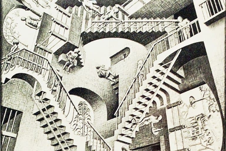 “Relativity” by Maurits Cornelis Escher – Mixing Art and Illusion