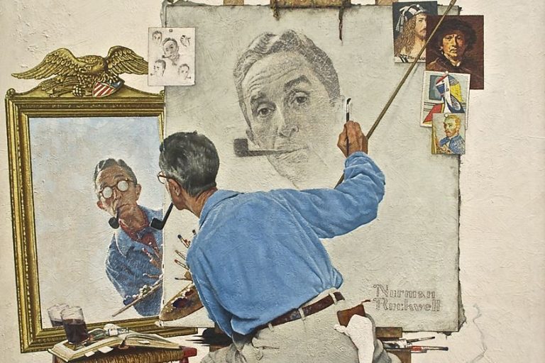 Triple Self Portrait By Norman Rockwell A Witty Introspection