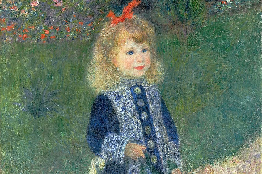 a girl with a watering can by pierre auguste renoir