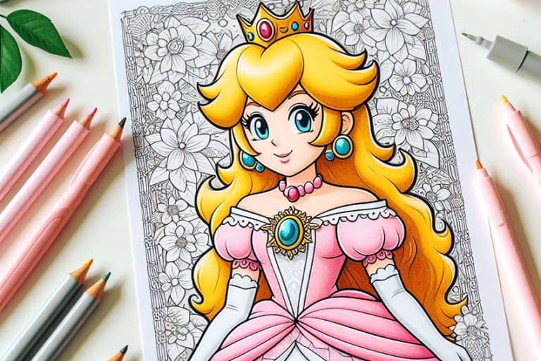 princess peach coloring pages