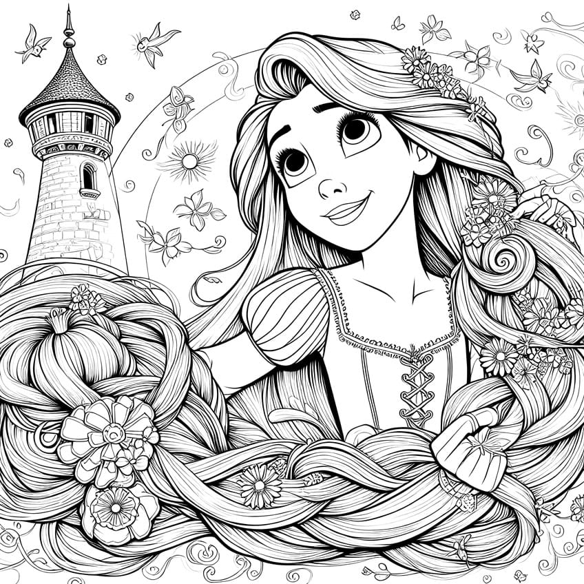 rapunzel coloring page