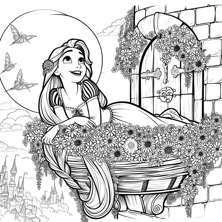Rapunzel Colouring Pages
