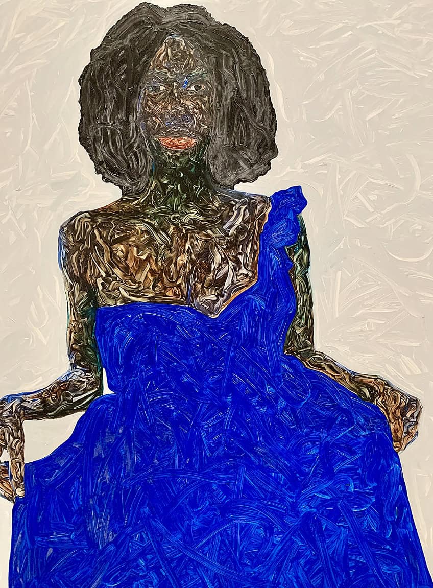 Cobalt Blue Artwork by Amoako Boafo