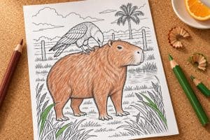 36 Capybara Coloring Pages - Cute Sheets to Print
