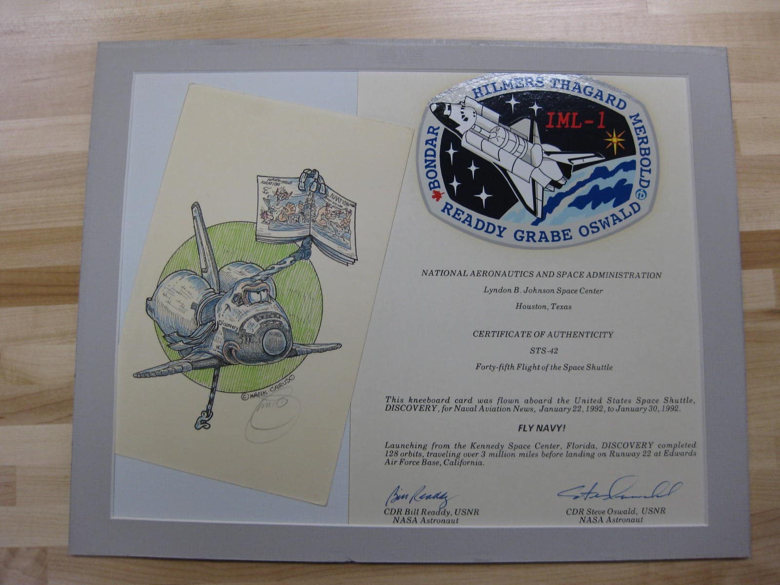 2012-69-2 Montage, Cartoon Kneeboard Card, Certificate of Authenticity (8147716183). Accession: 2012-69-2 Montage, Cartoon Kneeboard Card with Certficate of Authenticity. Cartoon o