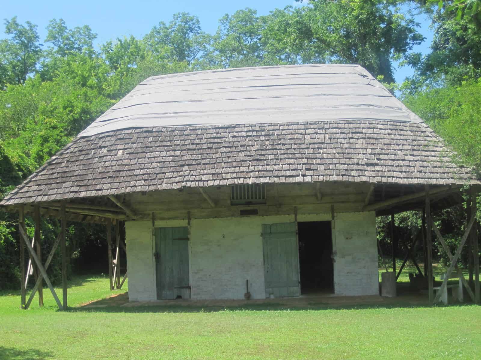 The African House at Melrose Plantation, where Hunter’s mural cycle remains installed.