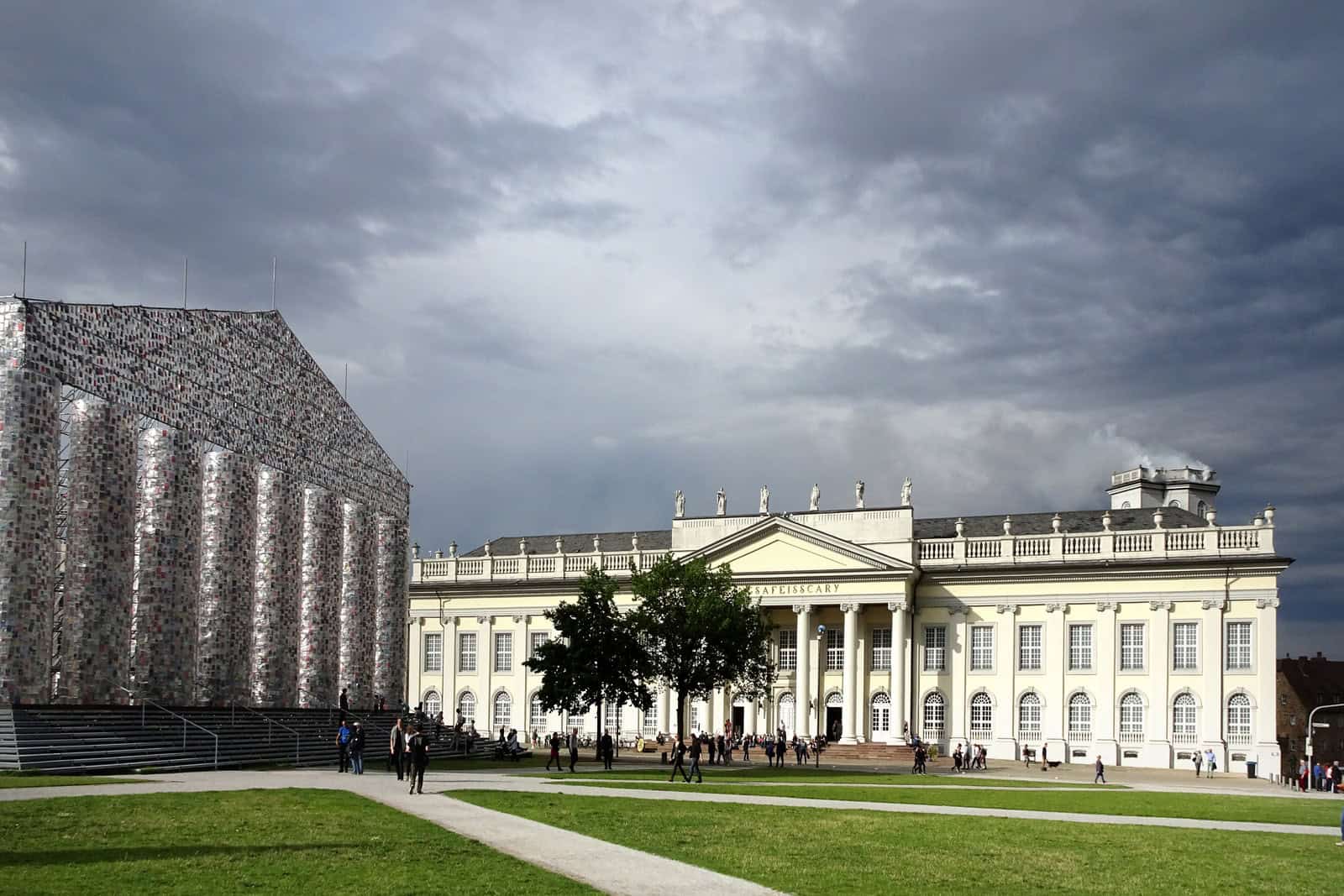 The Fridericianum and Friedrichsplatz during Documenta 14 in Kassel.
