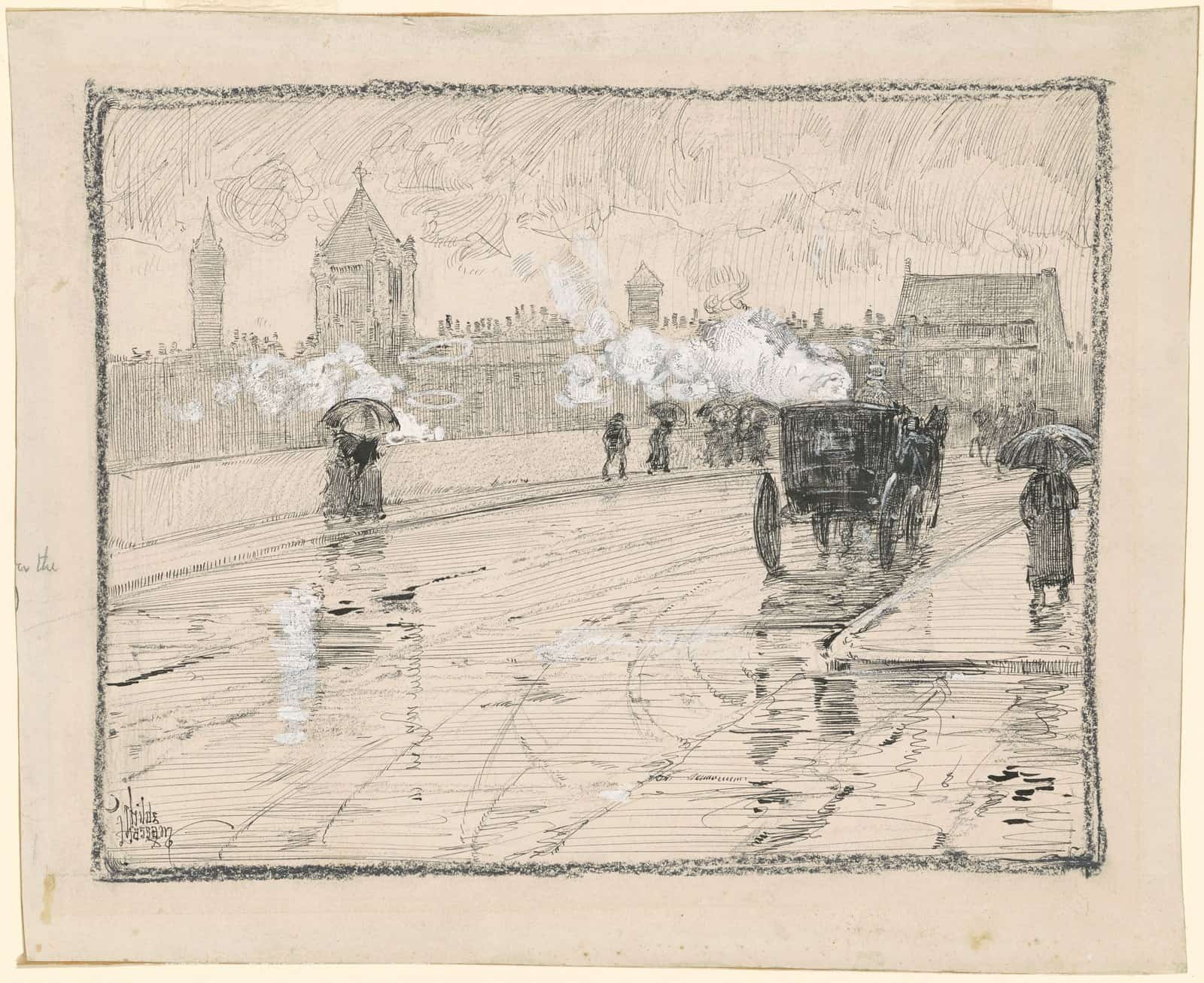 Childe Hassam, Rainy Day, Boston, 1886, NGA 180939. Rainy Day, Boston.