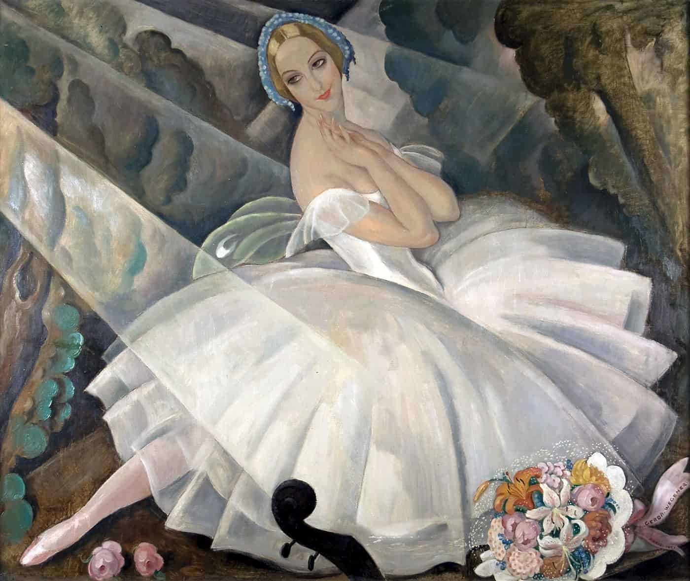 Gerda Wegener - The Ballerina Ulla Poulsen in the Ballet Chopiniana (1927). Chopiniana is considered an early version of what became Les Sylphides , both with music by Chopin.