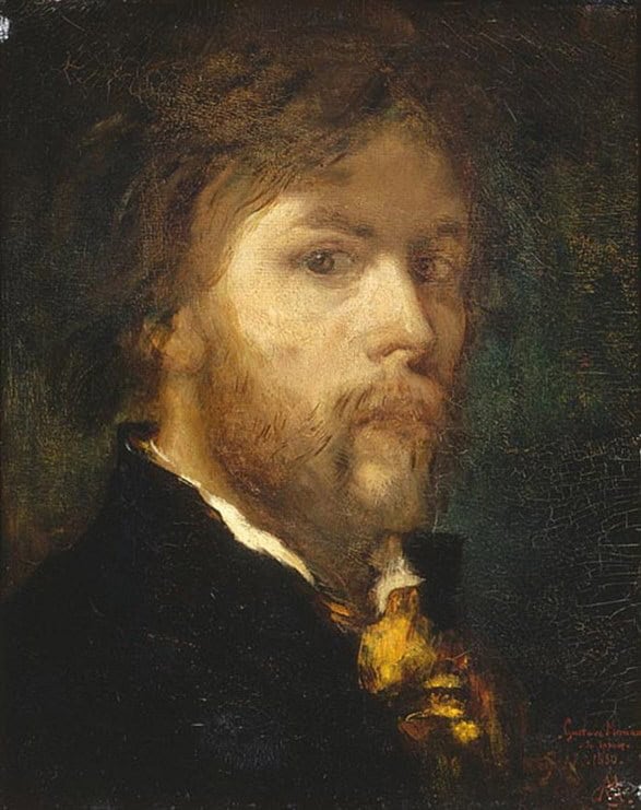 Gustave Moreau’s self-portrait from 1850, painted early in his Paris career.