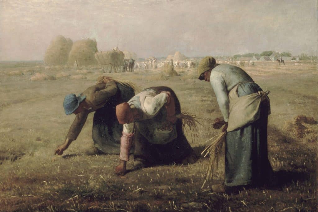Jean-François Millet's The Gleaners (1857), an oil painting now in the Musée d'Orsay.