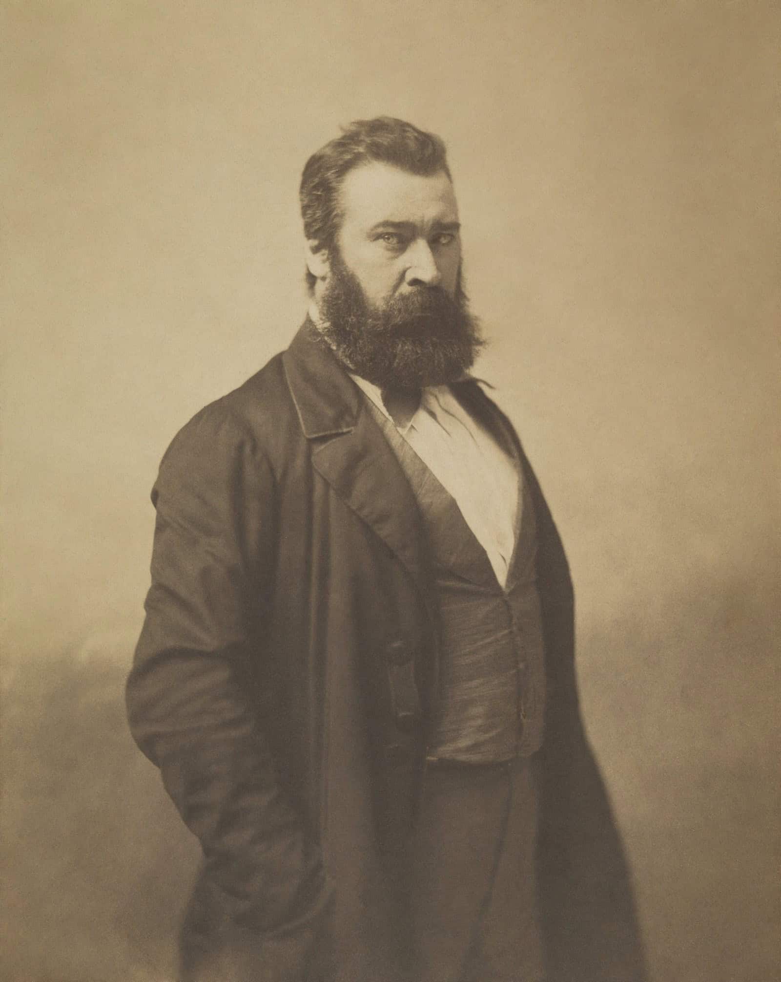 Jean-François Millet photographed by Nadar between 1856 and 1858.
