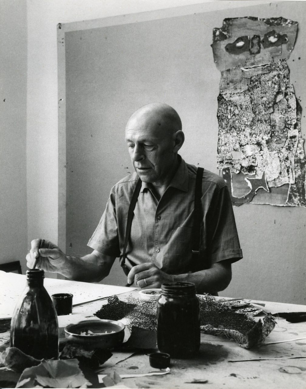 Jean Dubuffet in his Vence studio in 1960.