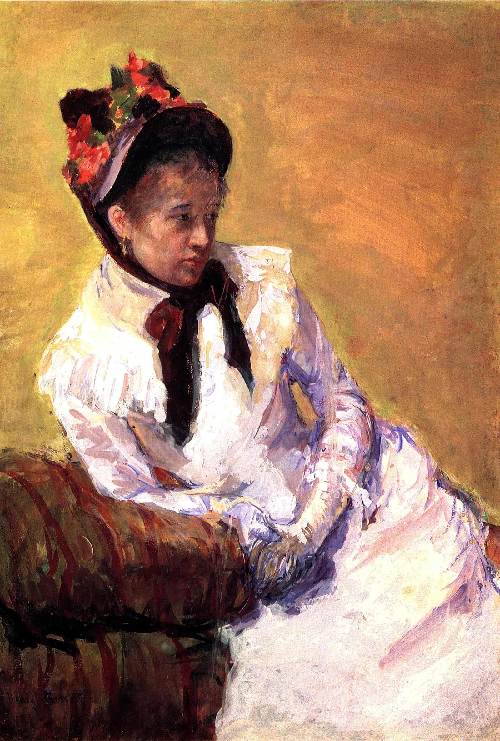 Marycassatt self. selfportrait; gouache on paper.