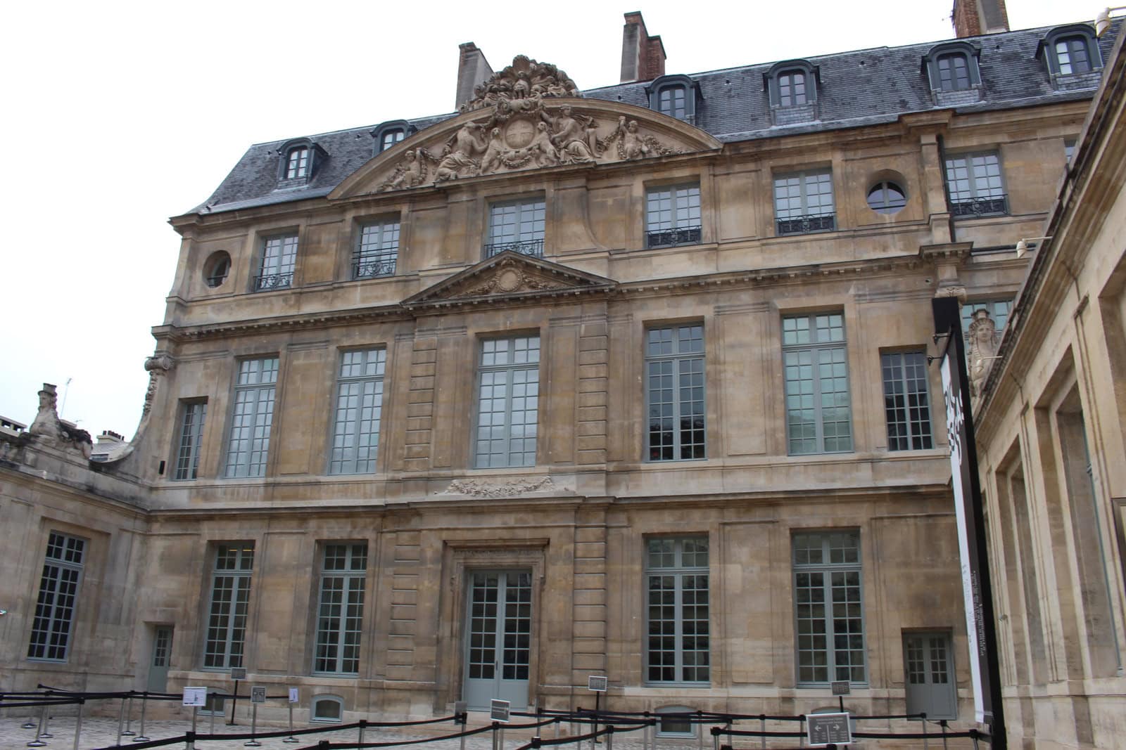 Stone façade of the Hôtel Salé, home of the Musée Picasso Paris