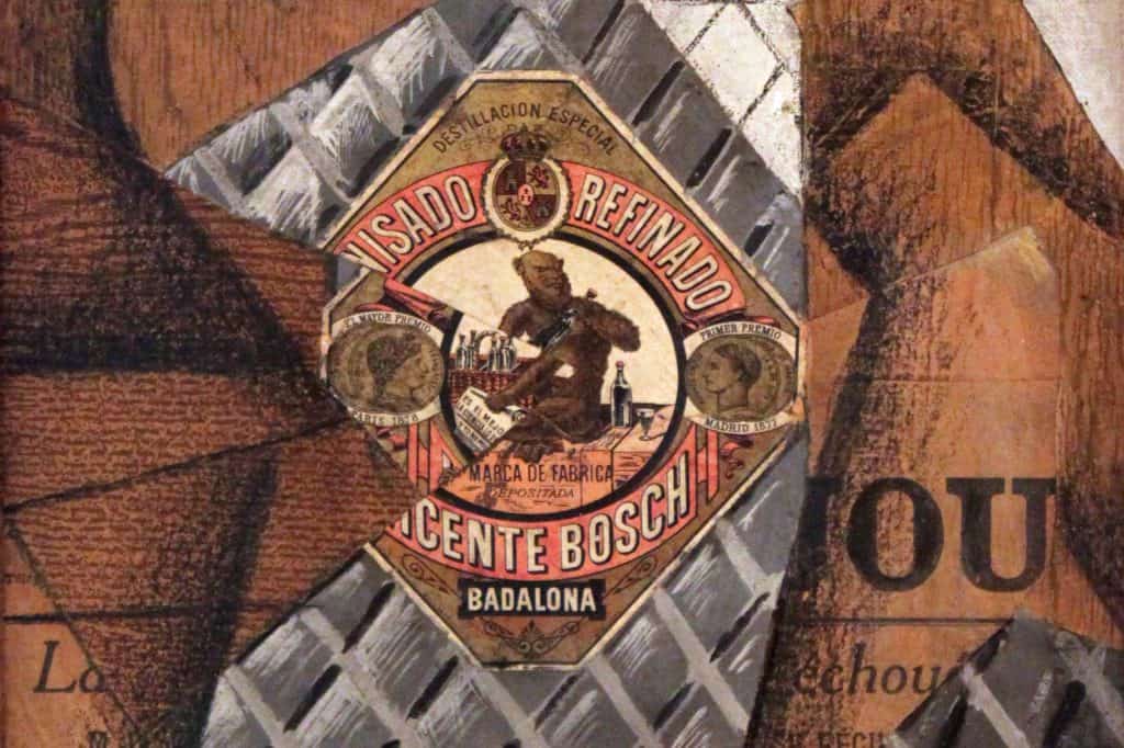 1914 Gris La botella de anis anagoria. French: La Bouteille d'anis Bottle of Anis del Mono label QS:Les,"La botella de anís" label QS:Lru,"Бутылка анис" label QS:Lde,"Die Flasche m
