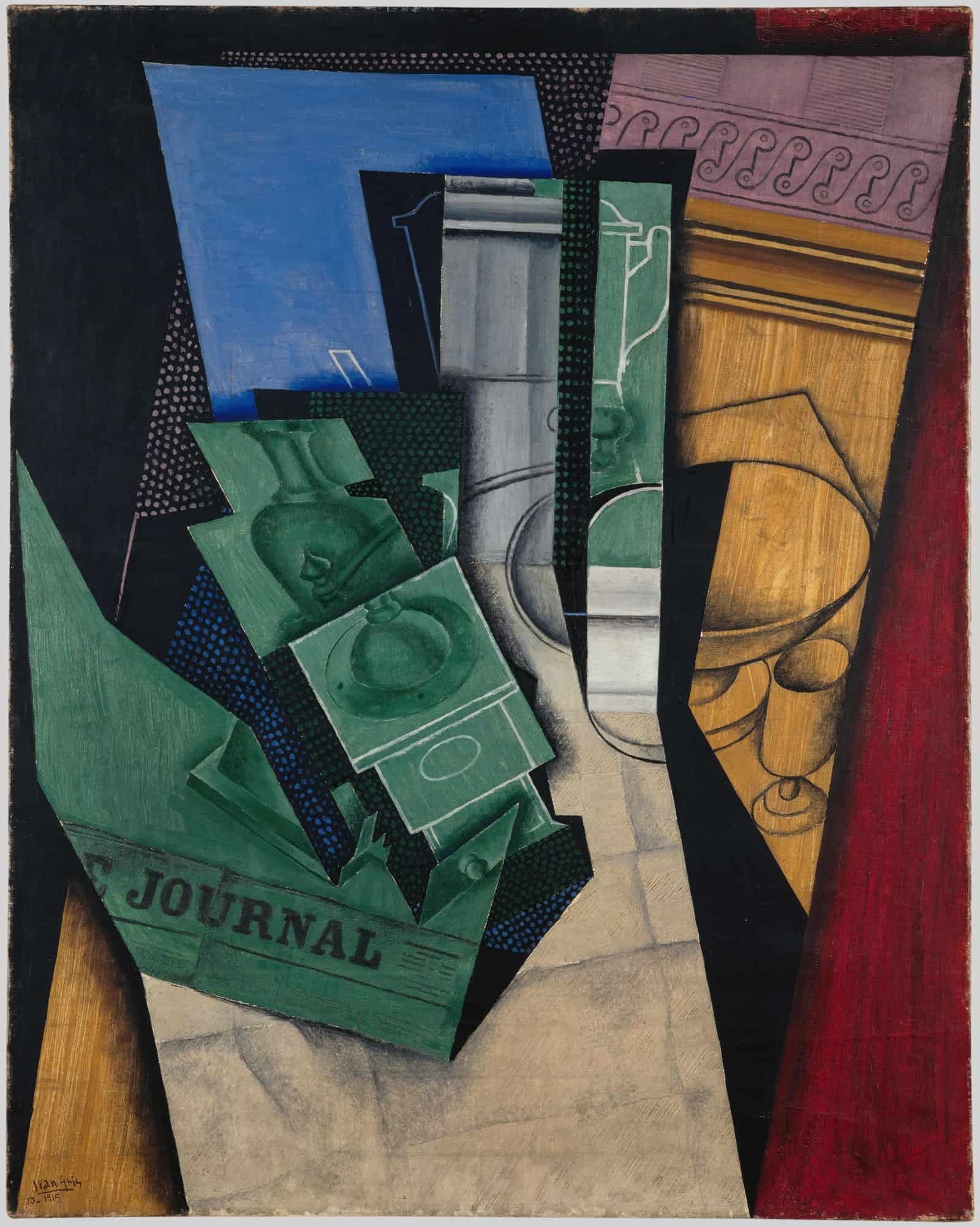 Juan Gris - The Breakfast (Le Petit Déjeuner) (1915). The Breakfast title QS:P1476,en:"The Breakfast " label QS:Len,"The Breakfast " label QS:Lit,"Colazione" label QS:Lfr,"Le Petit