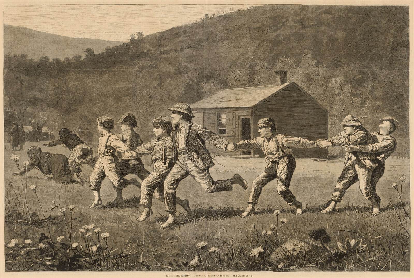 Lagarde after Winslow Homer, Snap-the-Whip, published 1873, NGA 67338. Snap-the-Whip.