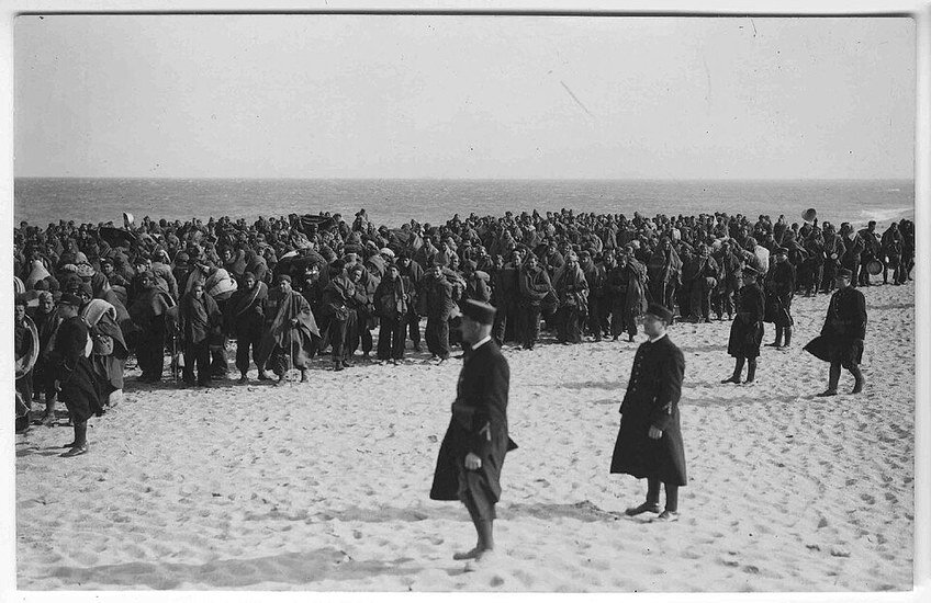 Arrival of Spanish Republican refugees at the Barcarès camp, March 1939