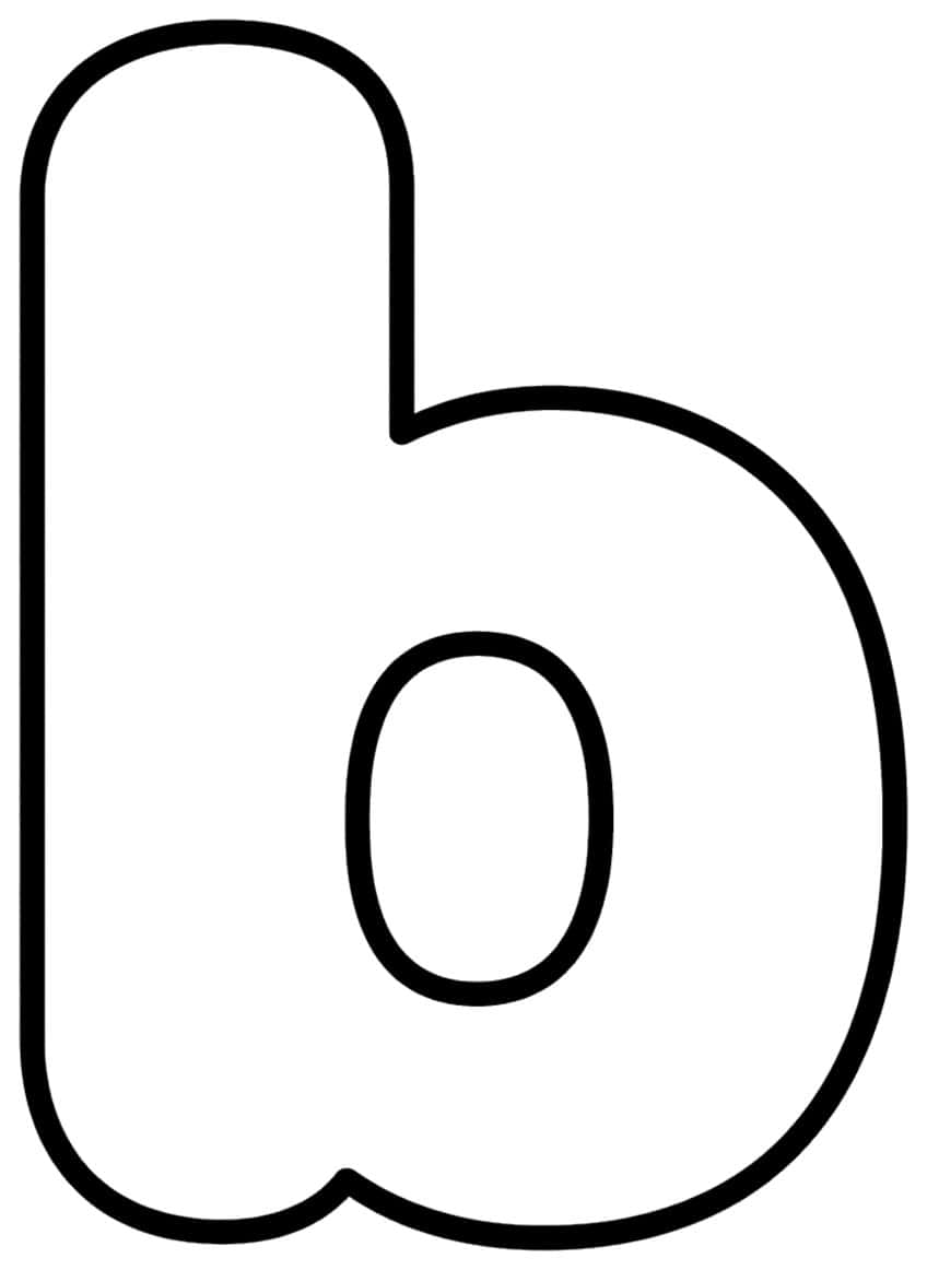Lowercase bubble letter b outline with a tall stem, a wide round bowl and an oval opening