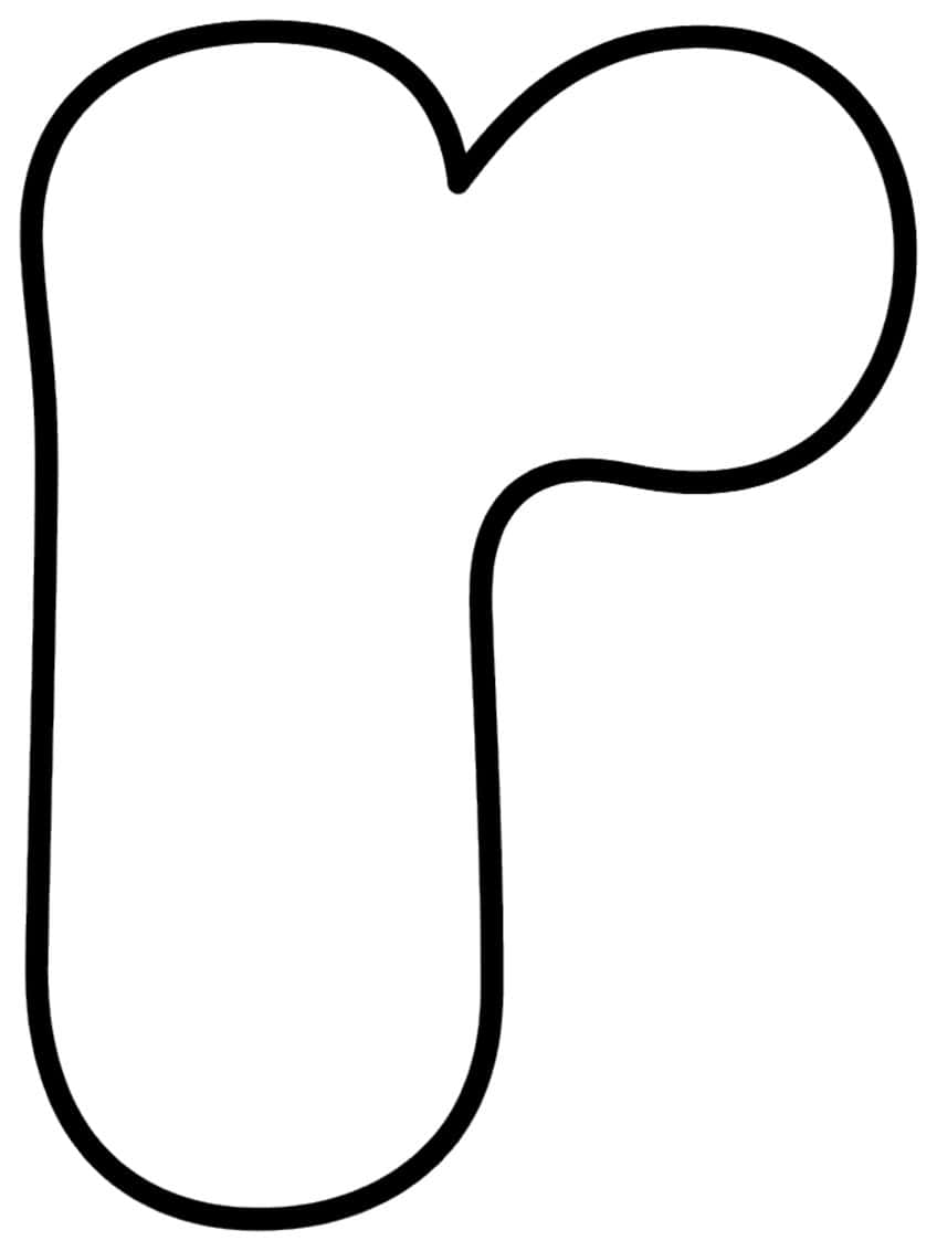 Black outline of a plump lowercase letter r with a tall rounded stem and a curved arm
