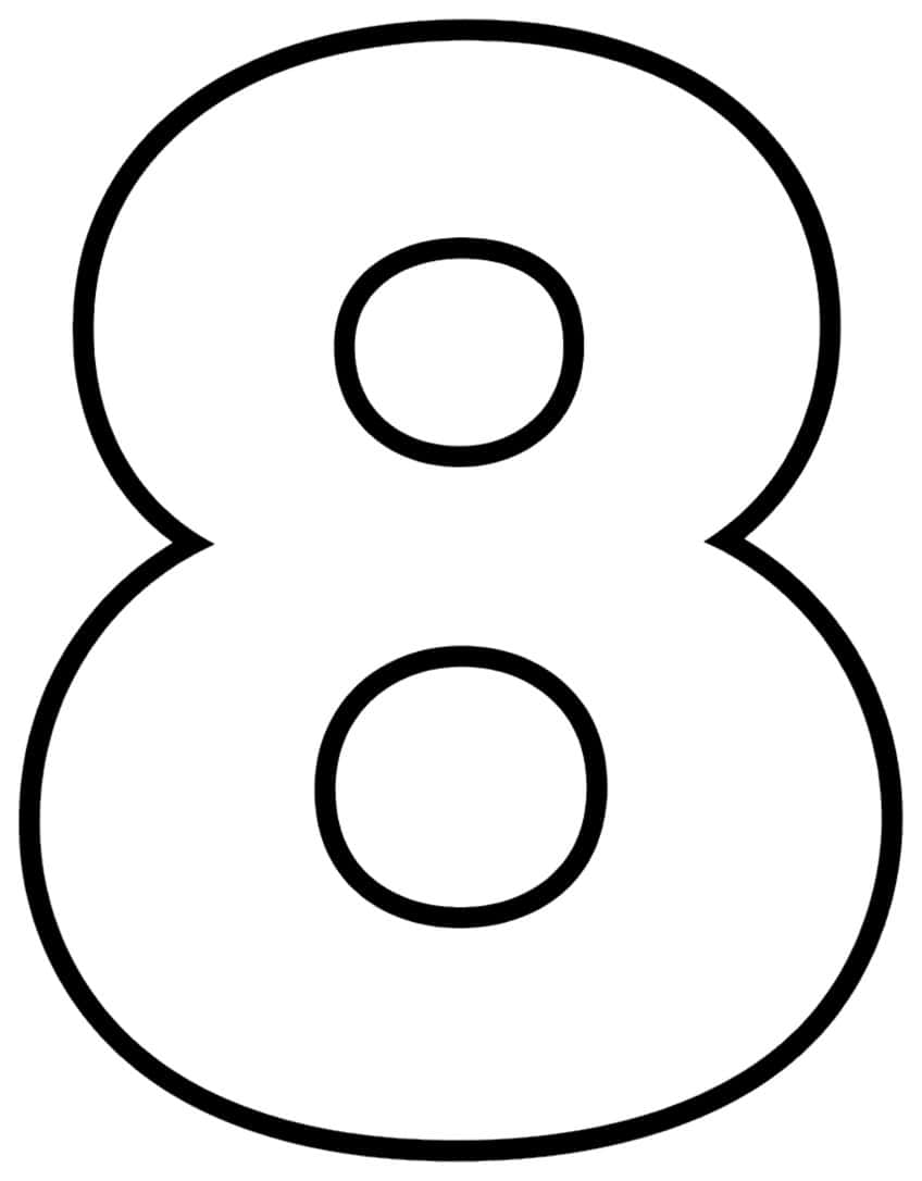 Bubble outline of the number 8 with two stacked loops and two small oval holes