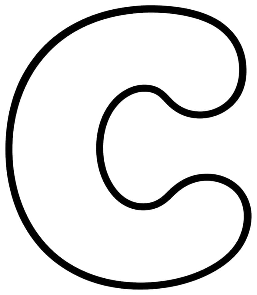 Uppercase bubble letter C with a thick black outline and rounded ends