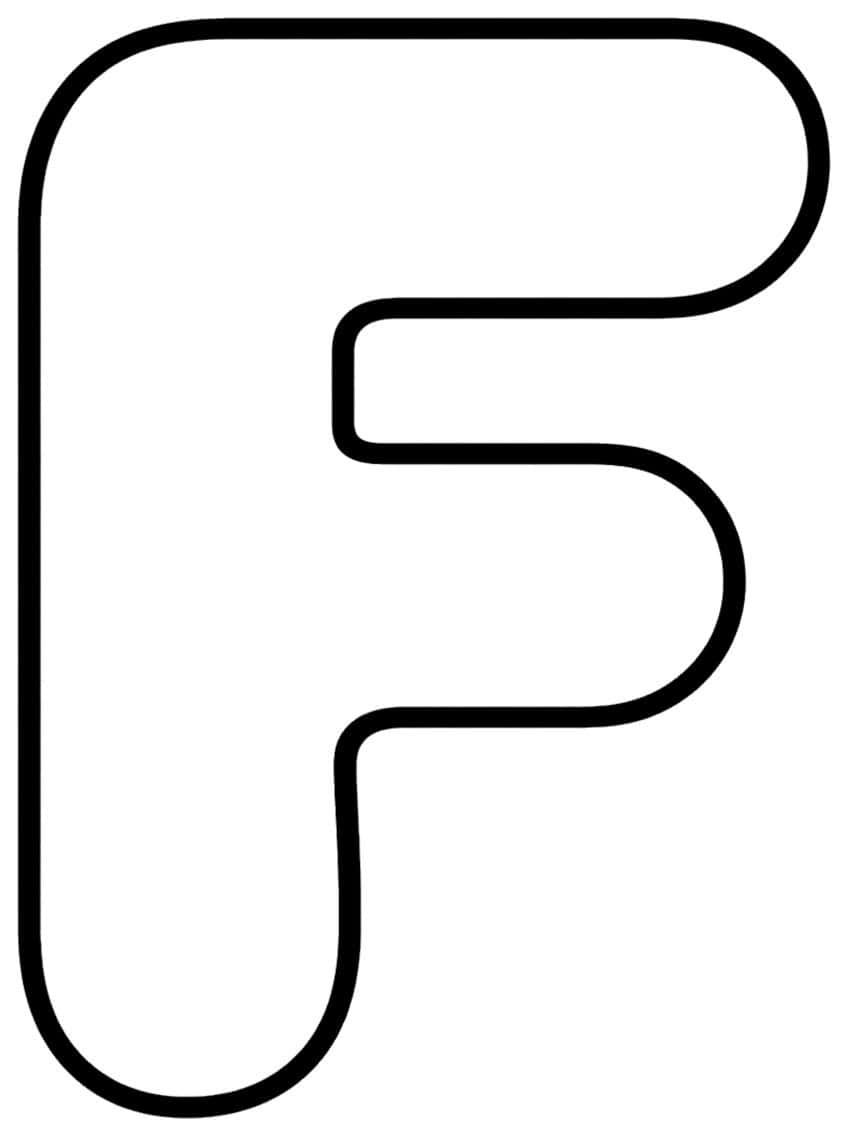 Outline of a plump uppercase letter F with rounded arms and a rounded foot